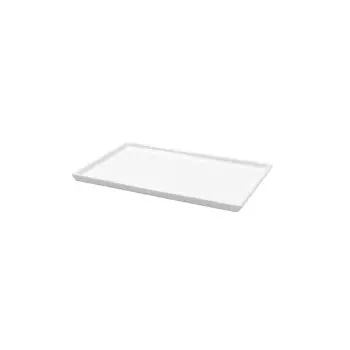 Tablecraft Fourth Size Tray 10.5"x6.5"x.375" White Nylon Coated Cast Aluminum