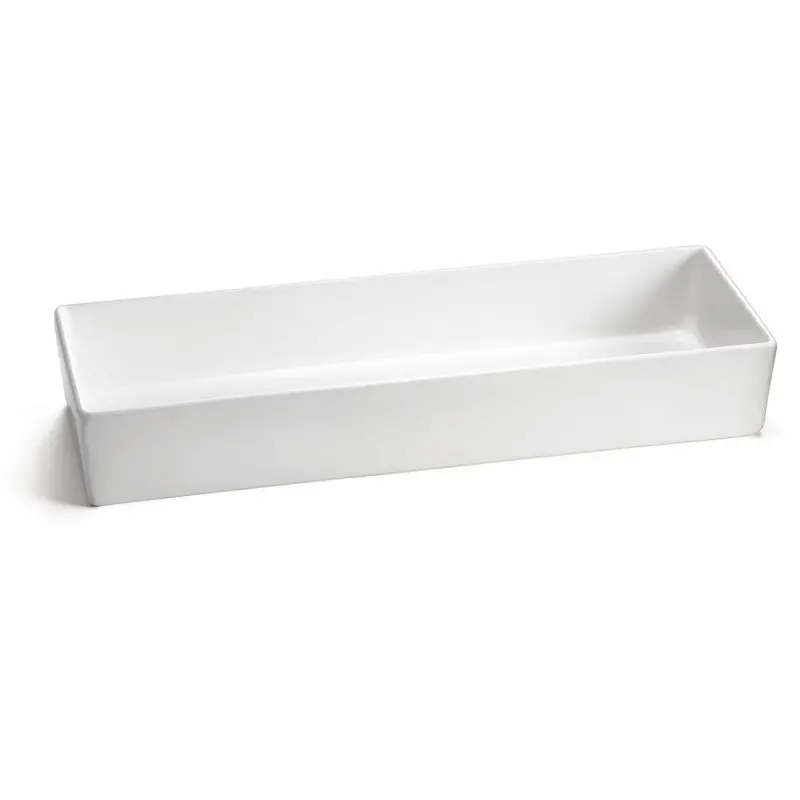 Tablecraft Contemporary Collection Straight-Sided Bowl 5.5 Qts 19.625"x6.875"x3.125" White Nylon Coated Cast Aluminum