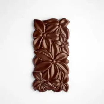 Pavoni Italia Professional Polycarbonate Flora Chocolate Tablet Mold - 154 mm x 77 mm h x 11 mm - 100 gr - 3 cavity