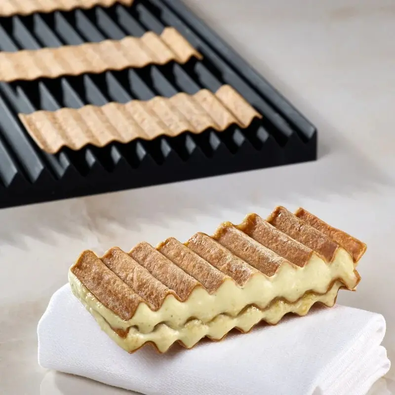 Pavoni Italia Zig Zag Decoration & Puff Pastry Silicone Mold by Paolo Griffa - 250 mm x 250 mm