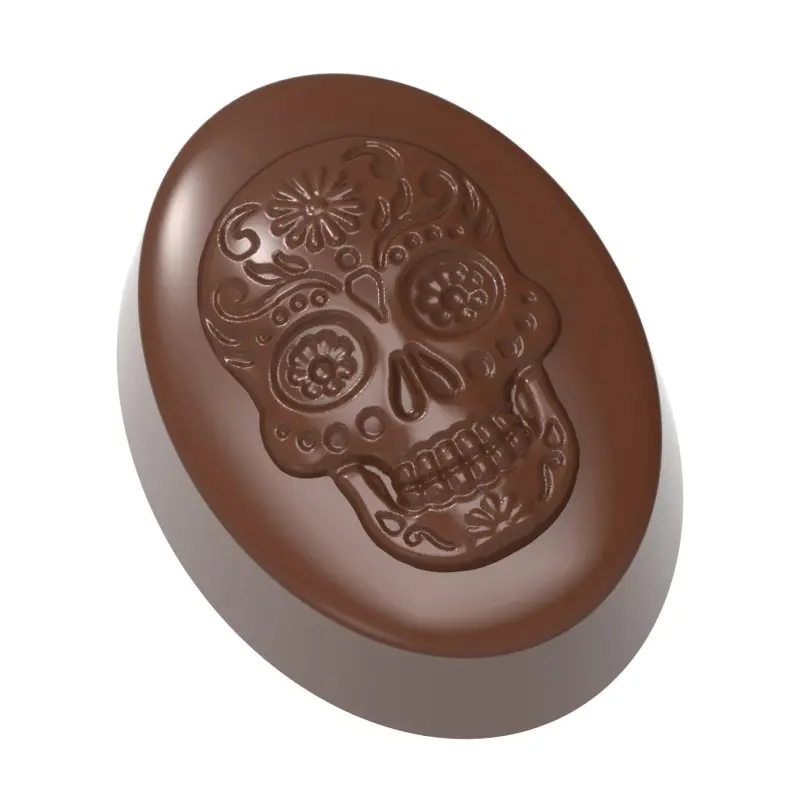 Polycarbonate Día de los Muertos Chocolate Mold - 107 mm x 40 mm x h 17 mm - 52gr - 6 cavity - Chocolate World