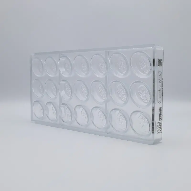 Polycarbonate Día de los Muertos Chocolate Mold - 107 mm x 40 mm x h 17 mm - 52gr - 6 cavity - Chocolate World