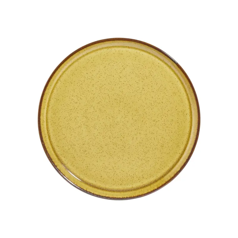 Porline Highlight Mustard Collection Flat Plate 28 cm - Set of 6