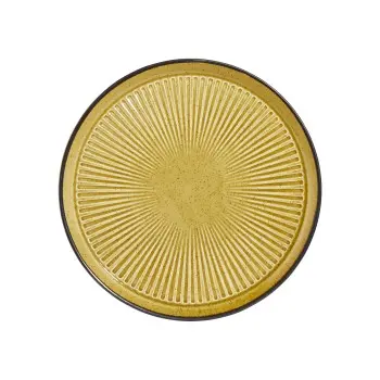 Porline Highlight Mustard Collection Sun Flat Plate 21 cm - Set of 12