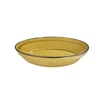 Porline Highlight Mustard Collection Deep Plate 19 cm - Set of 12