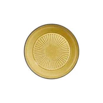 Porline Highlight Mustard Collection Sun Deep Plate 24 cm - Set of 6