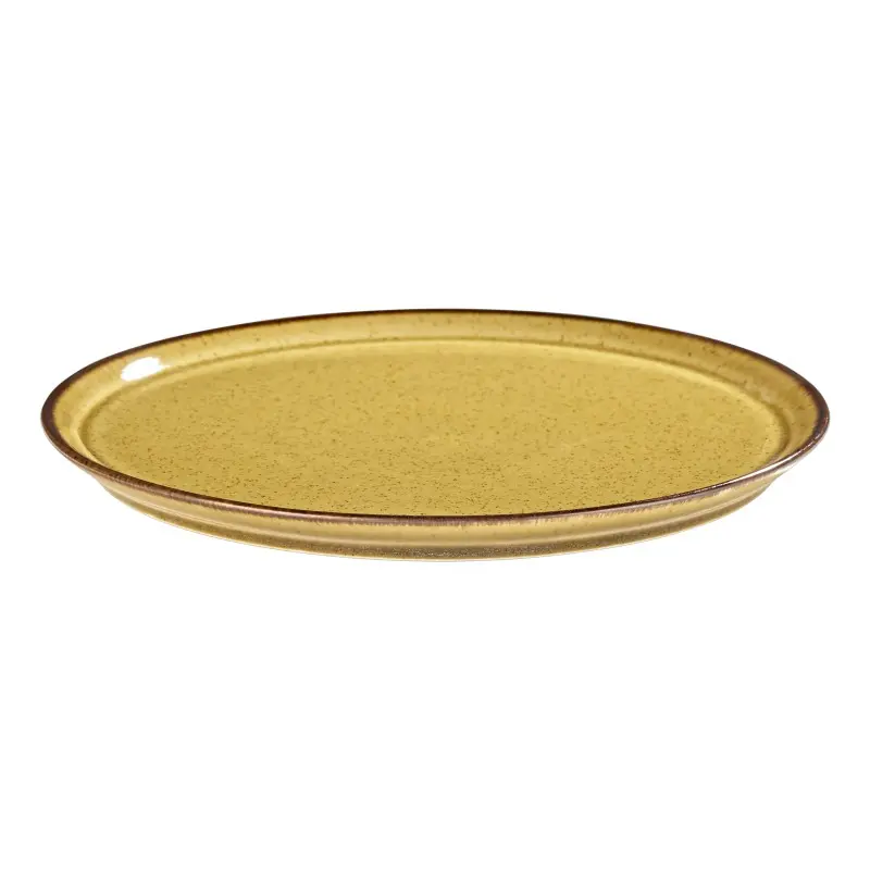 Porline Highlight Mustard Collection Flat Plate 21 cm - Set of 12