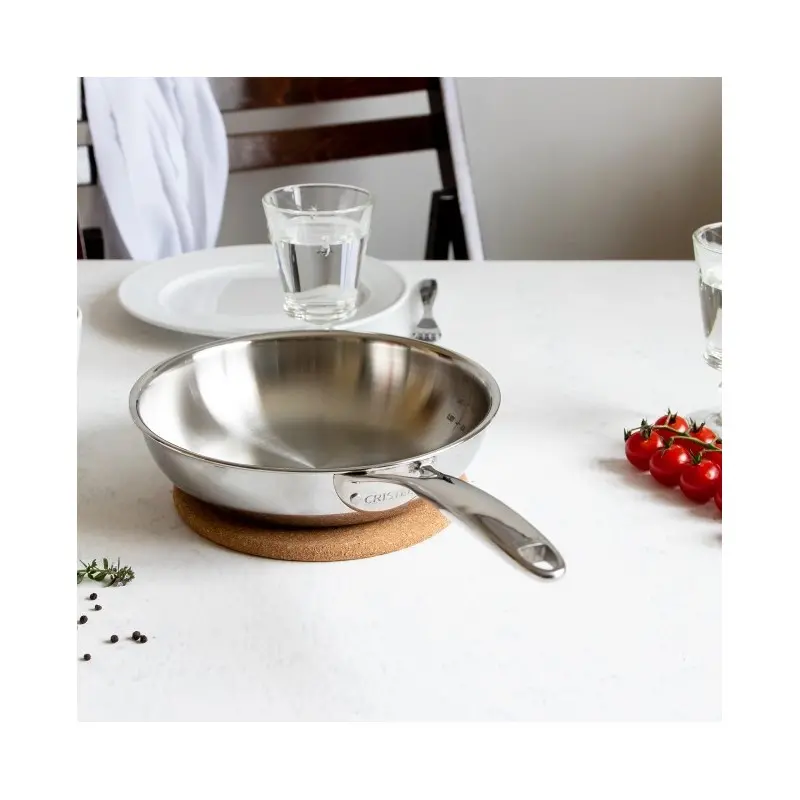 Cristel Stainless Steel 2-Side Handles Frying Pan (Ultraply®) - 9.5"