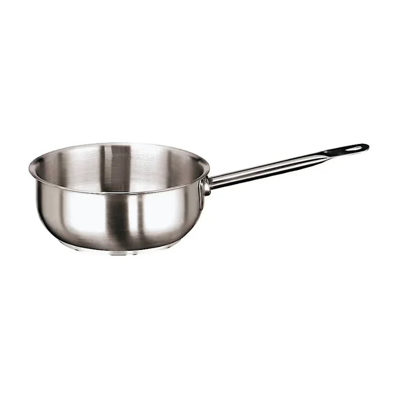 Paderno Grand Gourmet Stainless Steel Saucier Curved - 1 3/4 qts - D: 7 1/8" H: 2 3/4"