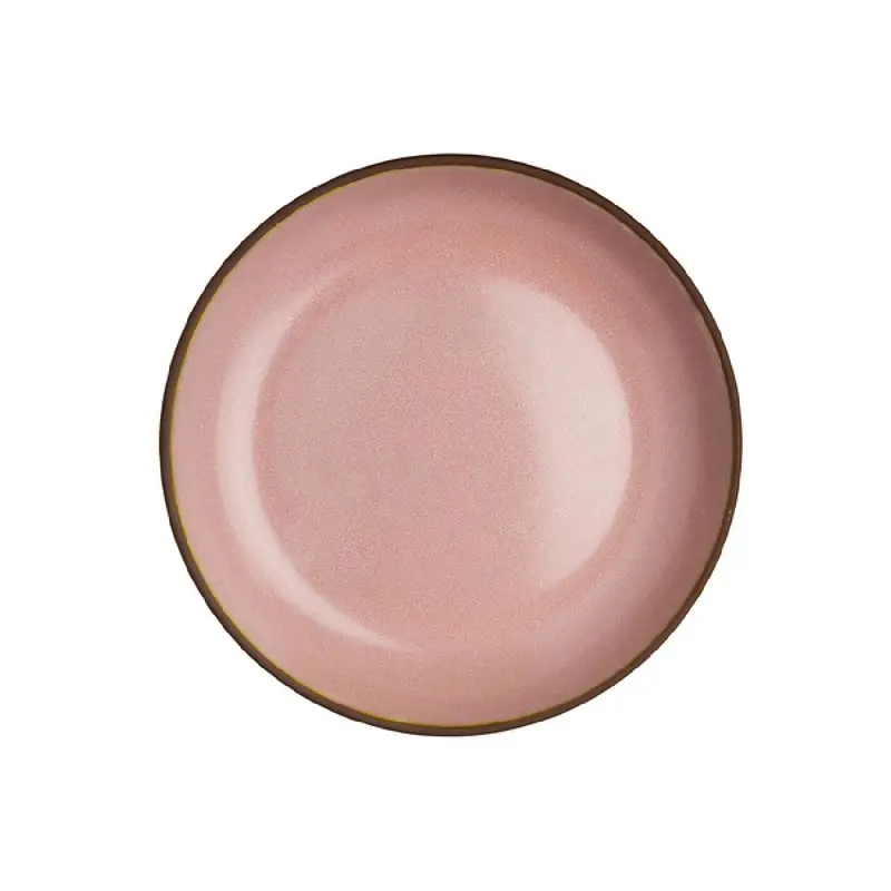 Maham Studio Deep Plate 8 3/4 in x 1 1/2 in (30 oz) Pink Peppercorn - Set of 12 Maham Studio Deep Plate 8 3/4 in x 1 1/2 in (30 oz) Pink Peppercorn - Set of 12