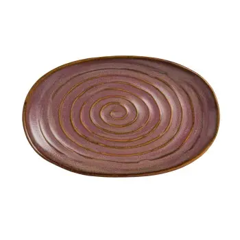Folio Stoneware Oval Plate 11 in x 6 3/4 in Ocaso - Set of 12