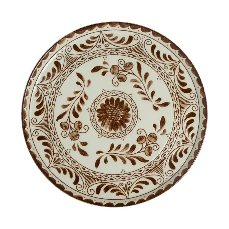 Anfora Plate Plana Coupe 10 3/4 in Talavera Motiva Brown - Set of 6