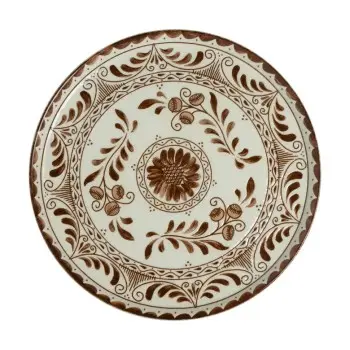 Anfora Plate Plana Coupe 9 in Talavera Motiva Brown - Set of 12