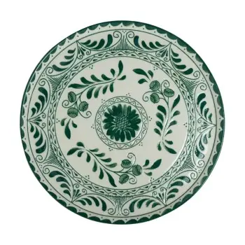 Anfora Plate Plana Coupe 9 in Talavera Motiva Green - Set of 12