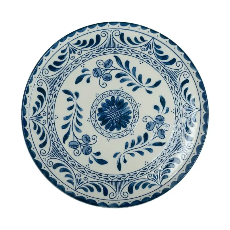Anfora Plate Plana Coupe 7 1/2 in Talavera Motiva Blue - Set of 12 Anfora Plate Plana Coupe 7 1/2 in Talavera Motiva Blue - Set of 12
