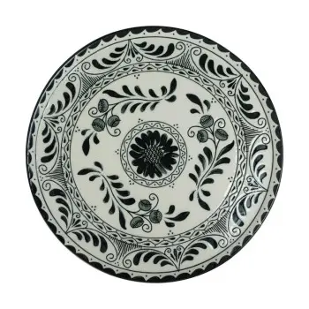 Anfora Plate Plana Coupe 7 1/2 in Talavera Motiva Black - Set of 12