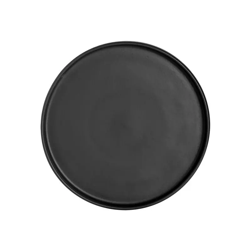 Anfora Round Stack Tray 7 1/2 in Crete Matte Black - Set of 24