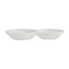 Rene Ozorio Fine China 2 Compartments Gourmet Sauce Dish 7 1/8 in x 1 in (6 oz) White Album - Set of 12