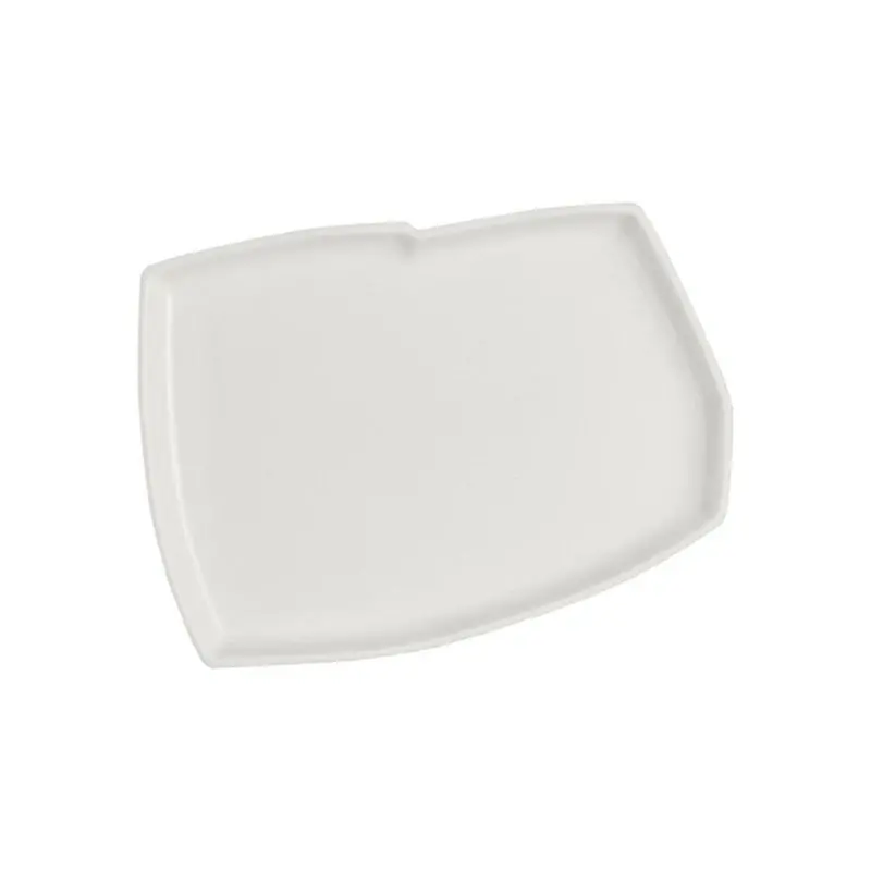 Rene Ozorio Fine China Geometric Tray 5 7/8 in x 4 1/4 in x 5/8 in White Album - Set of 12