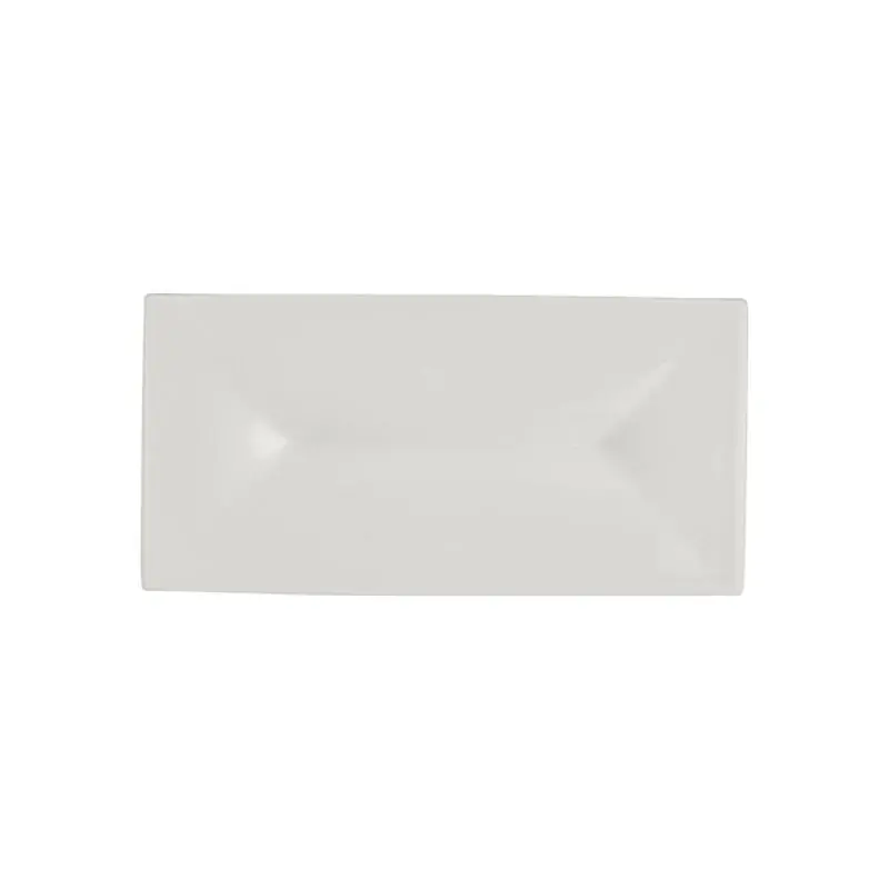Rene Ozorio Fine China Rectangular Tray withindent 9 3/8 in x 4 5/8 in x 3/4 in White Album - Set of 12