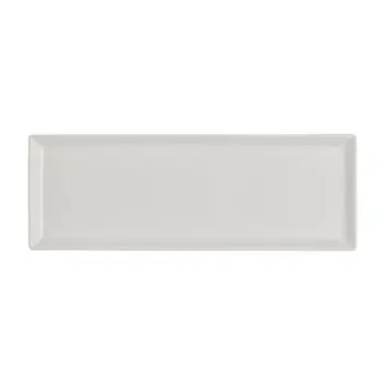 Rene Ozorio Fine China Rectangular Tray 11 1/4 in x 4 in x 3/4 in White Album - Set of 12