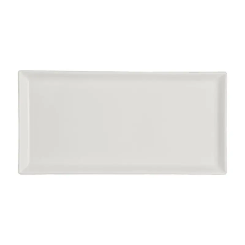 Rene Ozorio Fine China Rectangular Tray 9 3/8 in x 4 5/8 in x 3/4 in White Album - Set of 12