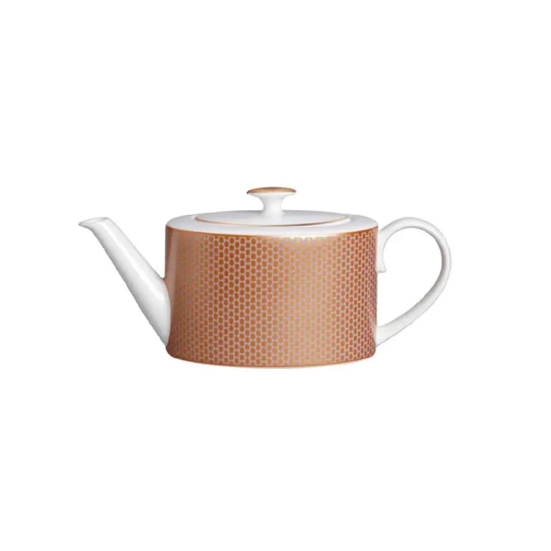 William Edwards 2 Cup Oval Teapot 9 1/4 in x 3 1/2 in (19 3/8 oz) Copper Mica And Grey Quanta - Set of 6 William Edwards 2 Cup Oval Teapot 9 1/4 in x 3 1/2 in (19 3/8 oz) Copper Mica And Grey Quanta - Set of 6