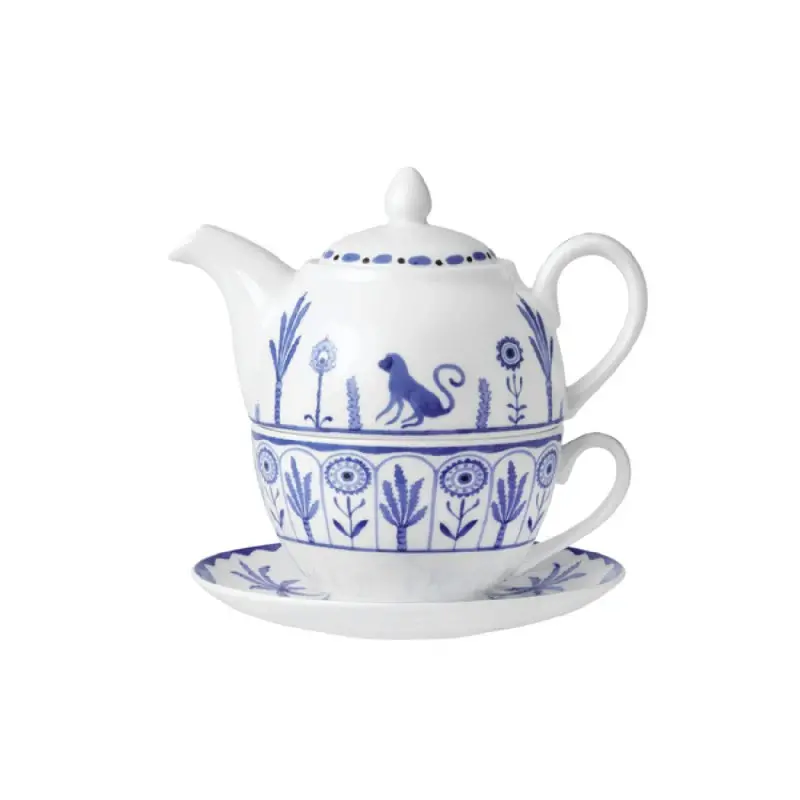 William Edwards Tea For One Set Sultans Garden Blue - Set of 6 William Edwards Tea For One Set Sultans Garden Blue - Set of 6