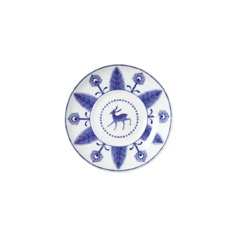 William Edwards Espresso Saucer Coupe 4 3/4 in (Fits And0112) Sultans Garden Blue - Set of 12