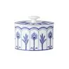 William Edwards Oval Sugar 4 in x 3 1/2 in (8 oz) Sultans Garden Blue - Set of 12