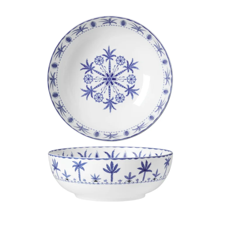 William Edwards Large Bowl Coupe 9 1/8 in (2 qt) Sultans Garden Blue - Set of 6