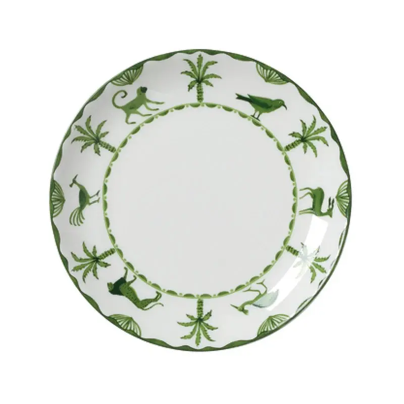 William Edwards Coupe Plate 6 1/2 in Sultans Garden Green - Set of 12 William Edwards Coupe Plate 6 1/2 in Sultans Garden Green - Set of 12
