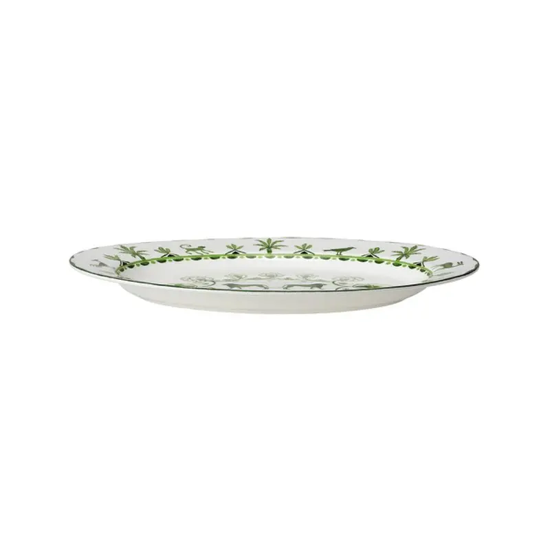 William Edwards Oval Tray 14 1/2 in x 11 in Sultans Garden Green - Set of 6 William Edwards Oval Tray 14 1/2 in x 11 in Sultans Garden Green - Set of 6