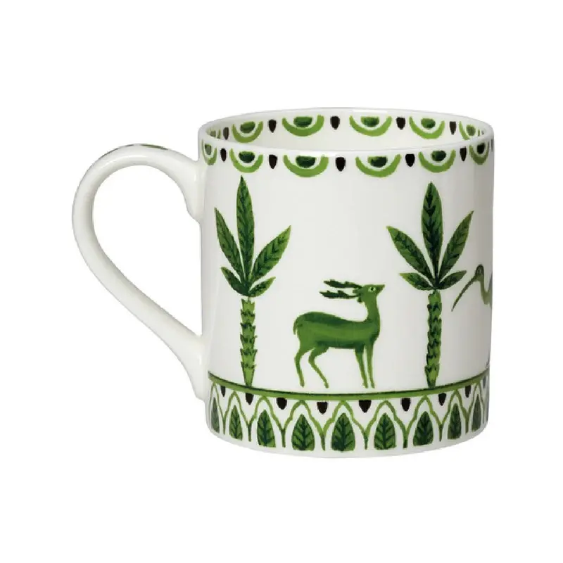 William Edwards Mug Coupe 5 in x 3 1/2 in (12 1/4 oz) Sultans Garden Green - Set of 12