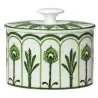 William Edwards Oval Sugar 4 in x 3 1/2 in (8 oz) Sultans Garden Green - Set of 12