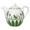 William Edwards Tea For One Teapot Coupe 4 7/8 in x 2 3/8 in (16 oz) Sultans Garden Green - Set of 6
