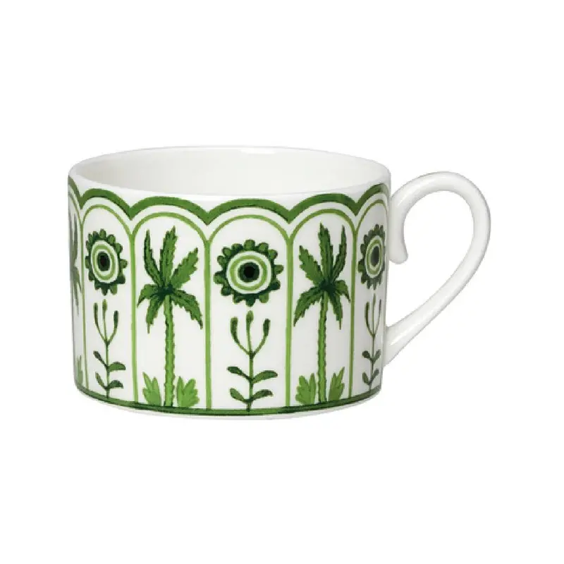 William Edwards Tea Cup Can 4 3/8 in x 2 1/2 in (9 oz) Sultans Garden Green - Set of 12