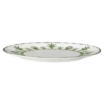 William Edwards Coupe Plate 10 1/2 in Sultans Garden Green - Set of 12