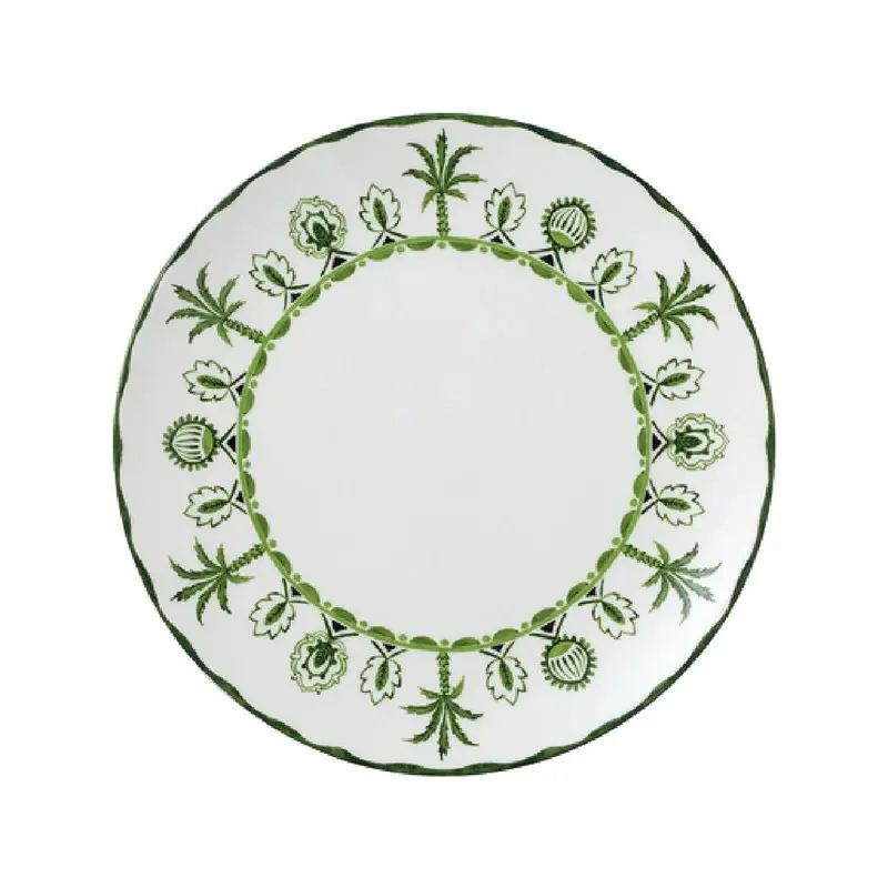 William Edwards Coupe Plate 10 1/2 in Sultans Garden Green - Set of 12