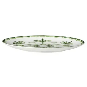 William Edwards Coupe Plate 8 1/4 in Sultans Garden Green - Set of 12