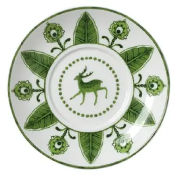 William Edwards Espresso Saucer Coupe 4 3/4 in (Fits And0112) Sultans Garden Green - Set of 12