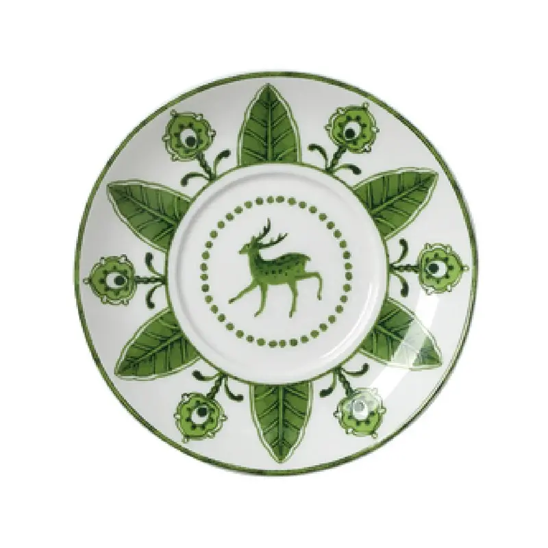 William Edwards Espresso Saucer Coupe 4 3/4 in (Fits And0112) Sultans Garden Green - Set of 12