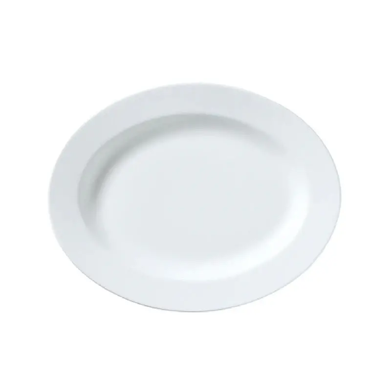 William Edwards Oval Rim Platter 13 3/4 in x 10 3/4 in Classic White - Set of 6 William Edwards Oval Rim Platter 13 3/4 in x 10 3/4 in Classic White - Set of 6