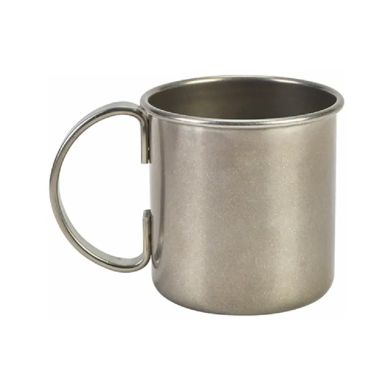 Genware Straight Mug 5 1/4 in x 3 5/8 in x 3 5/8 in (16 oz) Vintage Stainless Steel - Set of 12