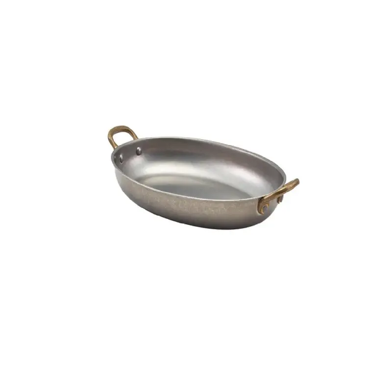 Genware Oval Dish 11 3/8 in x 7 in x 2 in (1 1/4 qt) Vintage Stainless Steel - Set of 6 Genware Oval Dish 11 3/8 in x 7 in x 2 in (1 1/4 qt) Vintage Stainless Steel - Set of 6
