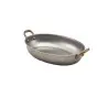 Genware Oval Dish 11 3/8 in x 7 in x 2 in (1 1/4 qt) Vintage Stainless Steel - Set of 6