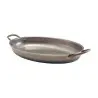 Genware Oval Dish 15 3/4 in x 9 in x 2 in (1 3/4 qt) Vintage Stainless Steel - Set of 3