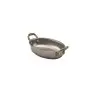 Genware Oval Dish 8 in x 4 3/4 in x 1 in (12 oz) Vintage Stainless Steel - Set of 6