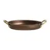 Genware Oval Dish 8 x 4 3/4 x 1 (12 oz) Copper Vintage Stainless Steel - Set of 6