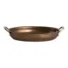 Genware Oval Dish 10 x 6 1/4 x 2 (26 1/2 oz) Copper Vintage Stainless Steel - Set of 6